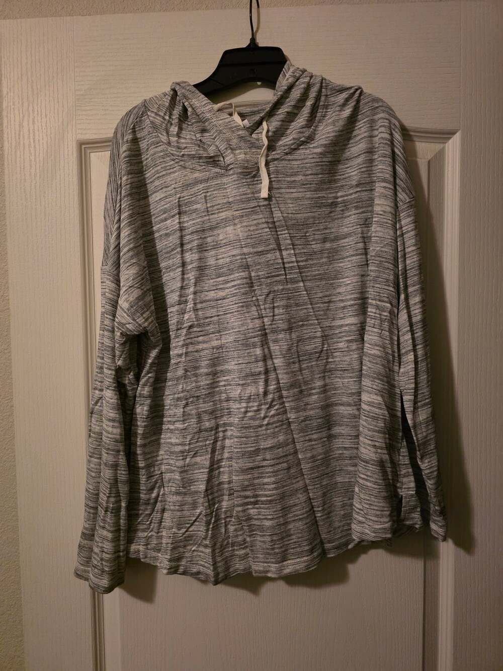 NWOT Gilligan And O'Malley Gray Marled Drawstring Sleepwear Hoodie Size 2X